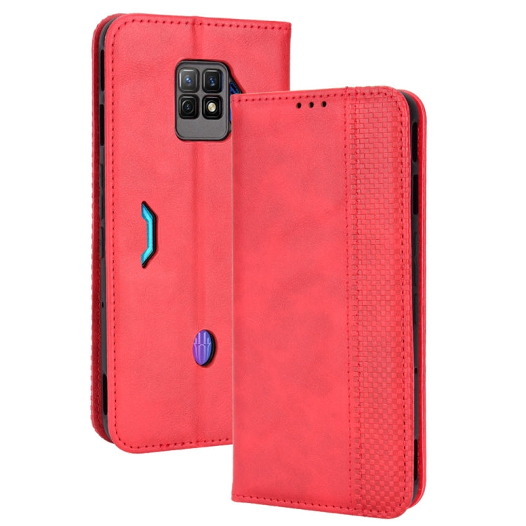 For ZTE Nubia Red Magic 7S Pro Magnetic Buckle Retro Texture Leather Phone Case