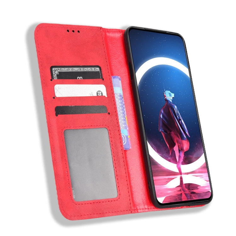 For ZTE Nubia Red Magic 7S Pro Magnetic Buckle Retro Texture Leather Phone Case
