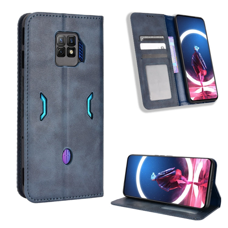 For ZTE Nubia Red Magic 7S Pro Magnetic Buckle Retro Texture Leather Phone Case