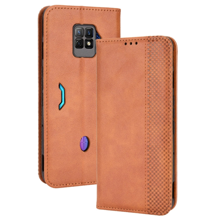 For ZTE Nubia Red Magic 7S Pro Magnetic Buckle Retro Texture Leather Phone Case