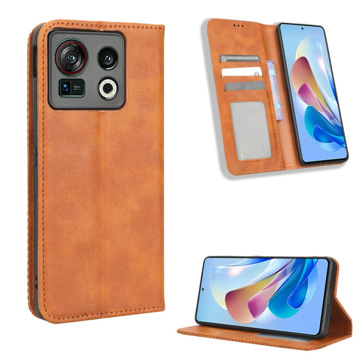 For ZTE Nubia Z40S Pro Magnetic Buckle Retro Texture Leather Phone Case