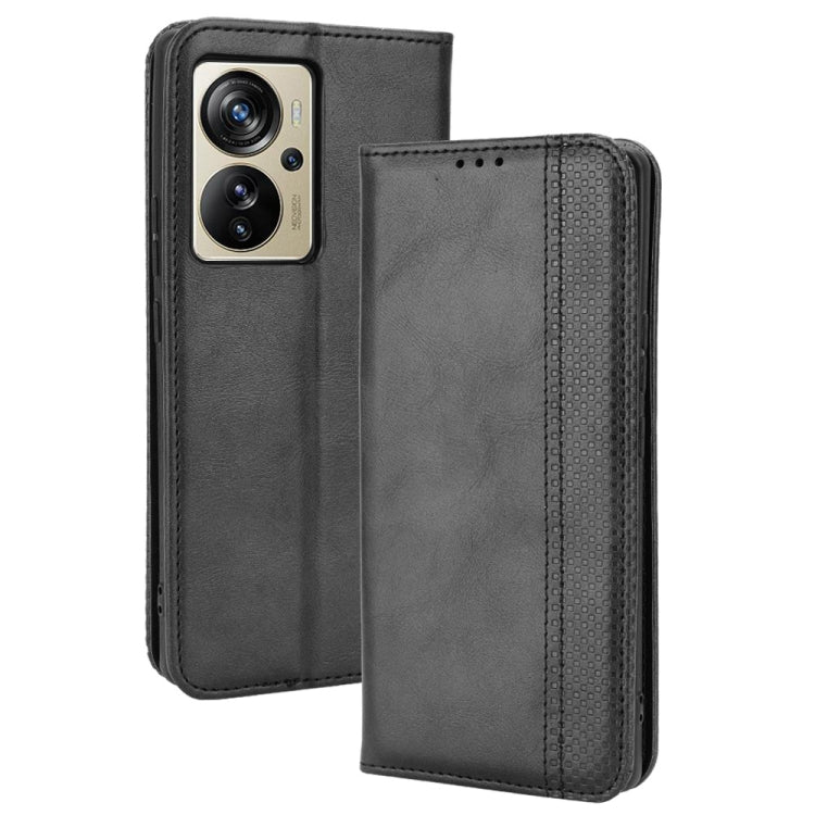 For ZTE Axon 40 Pro Magnetic Buckle Retro Texture Leather Phone Case