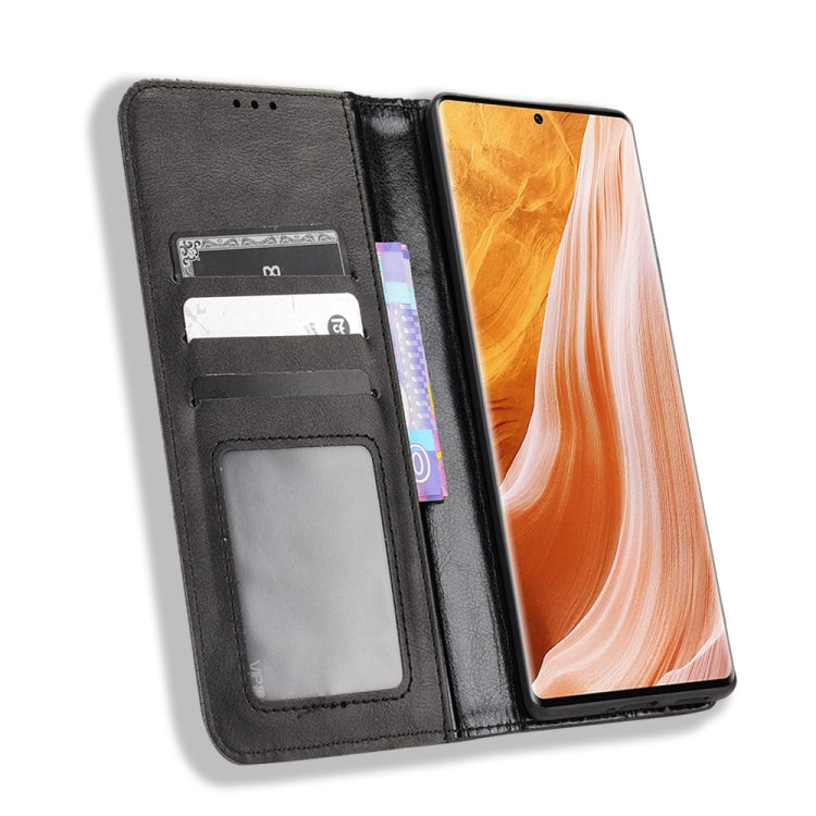 For ZTE Axon 40 Pro Magnetic Buckle Retro Texture Leather Phone Case