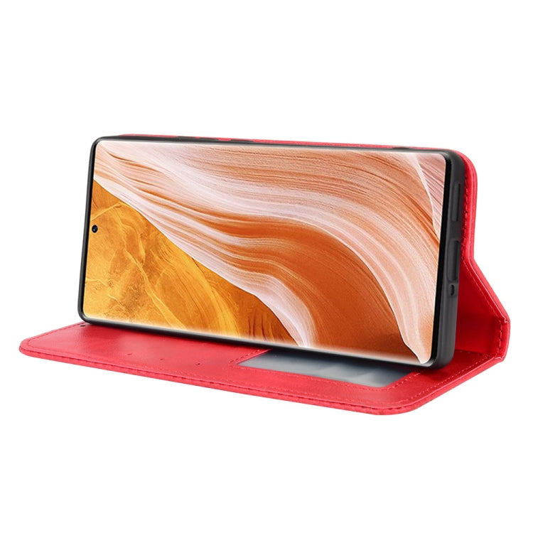 For ZTE Axon 40 Pro Magnetic Buckle Retro Texture Leather Phone Case