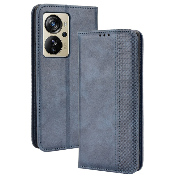 For ZTE Axon 40 Pro Magnetic Buckle Retro Texture Leather Phone Case
