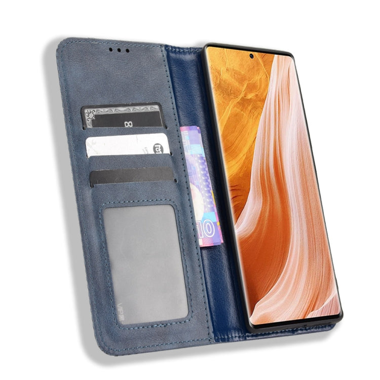 For ZTE Axon 40 Pro Magnetic Buckle Retro Texture Leather Phone Case