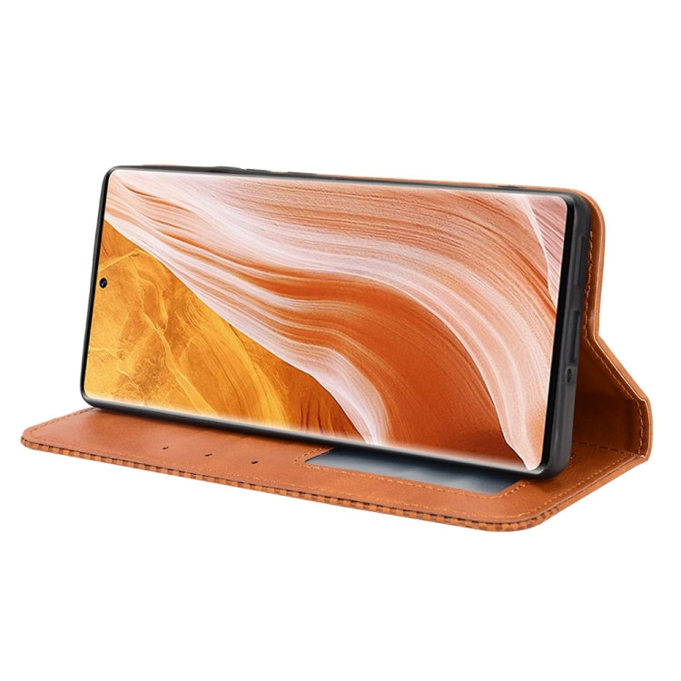 For ZTE Axon 40 Pro Magnetic Buckle Retro Texture Leather Phone Case