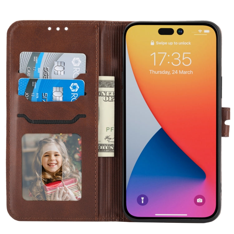 For iPhone 14 Pro Max Embossed Happy Cat Pattern Flip Leather Phone Case