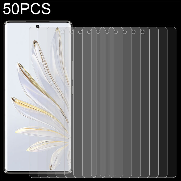 50 PCS 0.26mm 9H 2.5D Tempered Glass Film For Honor 70 SE