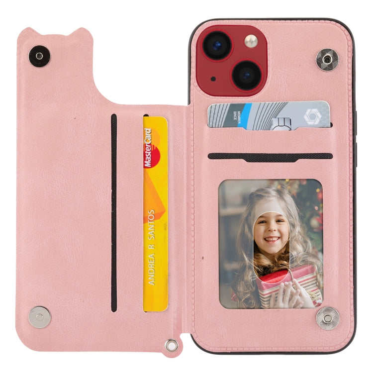 For iPhone 14 Mandala Embossed Card Slots PU+TPU Phone Case
