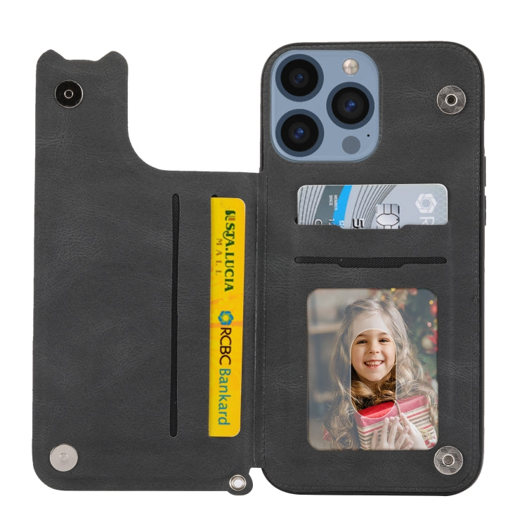 For iPhone 14 Pro Mandala Embossed Card Slots PU+TPU Phone Case