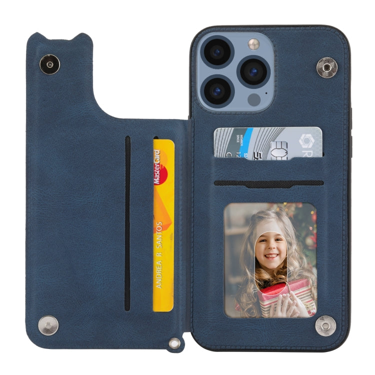 For iPhone 14 Pro Max Mandala Embossed Card Slots PU+TPU Phone Case