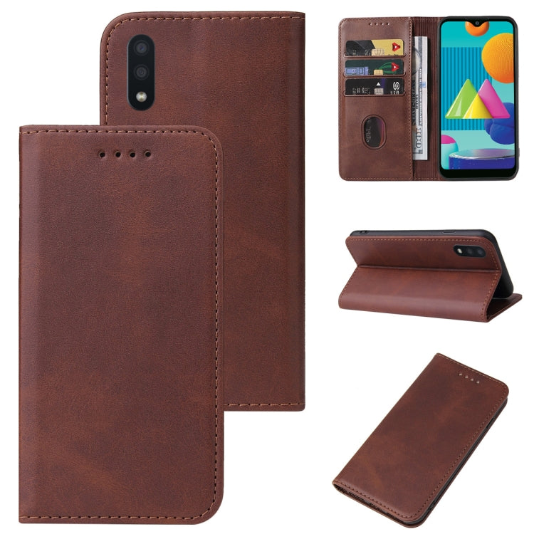 For Samsung Galaxy M01 Magnetic Closure Leather Phone Case