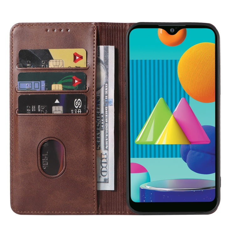 For Samsung Galaxy M01 Magnetic Closure Leather Phone Case