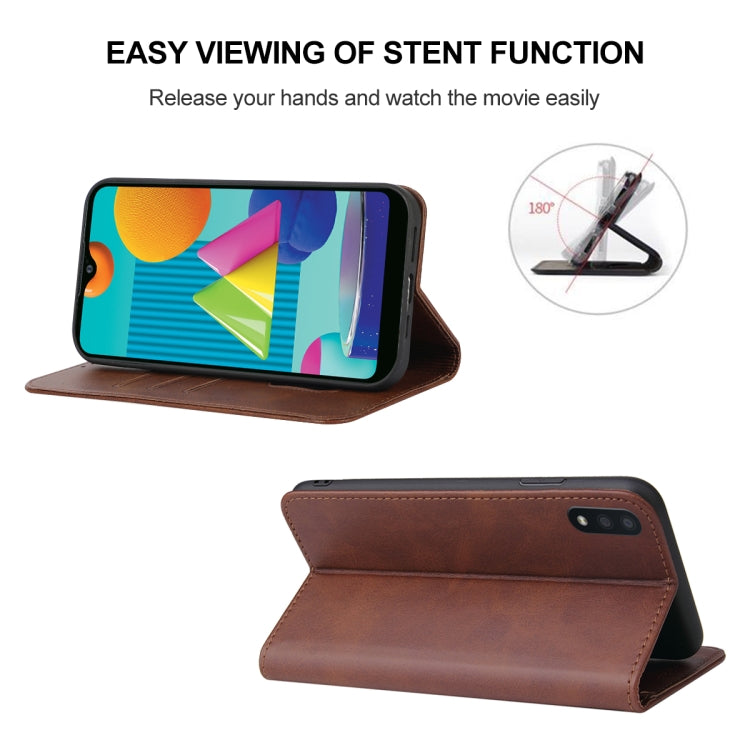 For Samsung Galaxy M01 Magnetic Closure Leather Phone Case