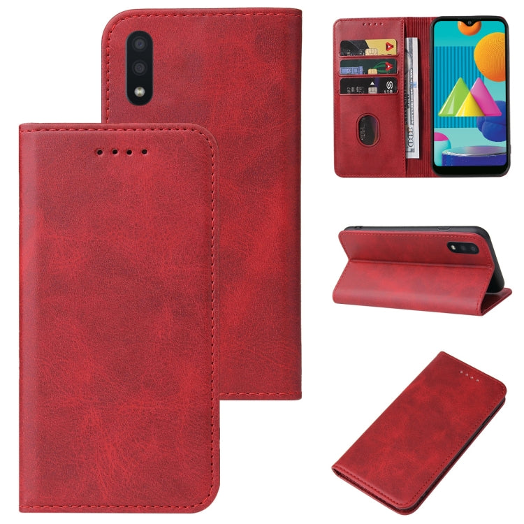 For Samsung Galaxy M01 Magnetic Closure Leather Phone Case