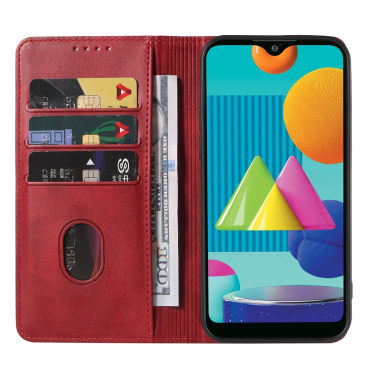 For Samsung Galaxy M01 Magnetic Closure Leather Phone Case