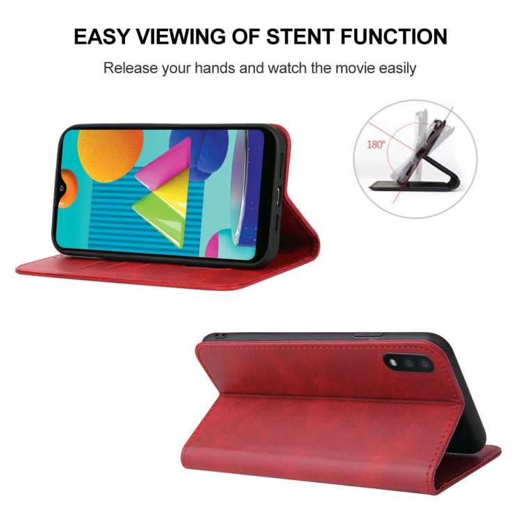 For Samsung Galaxy M01 Magnetic Closure Leather Phone Case