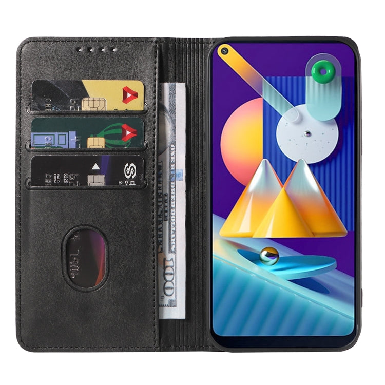 For Samsung Galaxy M11 Magnetic Closure Leather Phone Case
