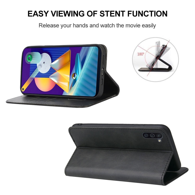 For Samsung Galaxy M11 Magnetic Closure Leather Phone Case