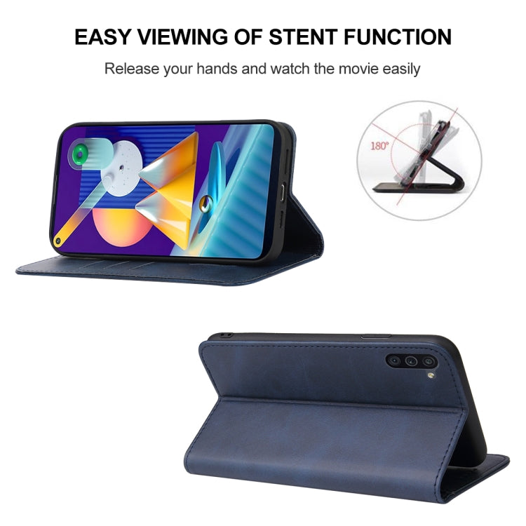 For Samsung Galaxy M11 Magnetic Closure Leather Phone Case