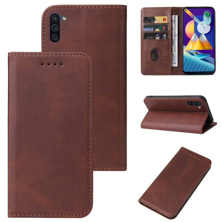 For Samsung Galaxy M11 Magnetic Closure Leather Phone Case