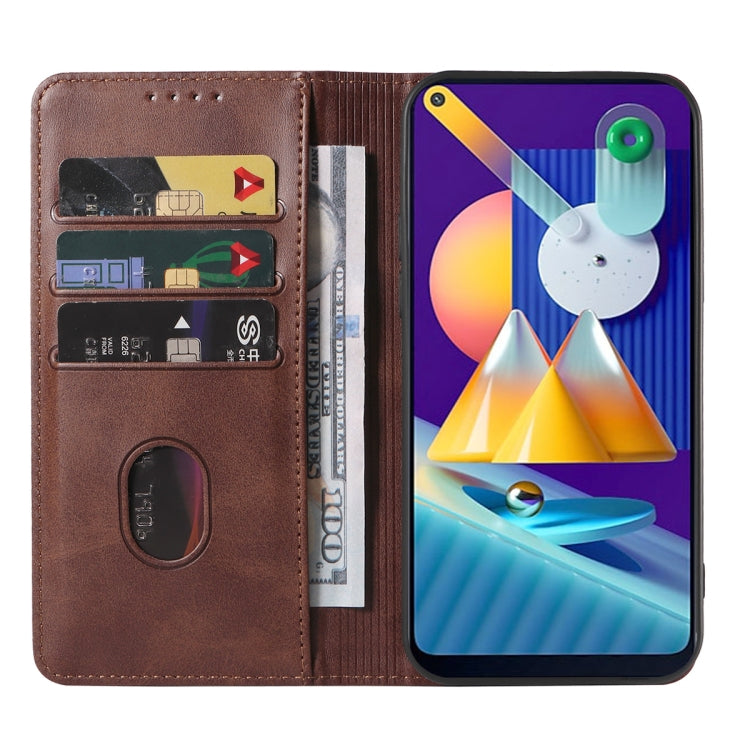 For Samsung Galaxy M11 Magnetic Closure Leather Phone Case