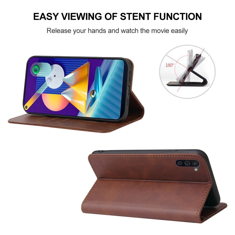 For Samsung Galaxy M11 Magnetic Closure Leather Phone Case