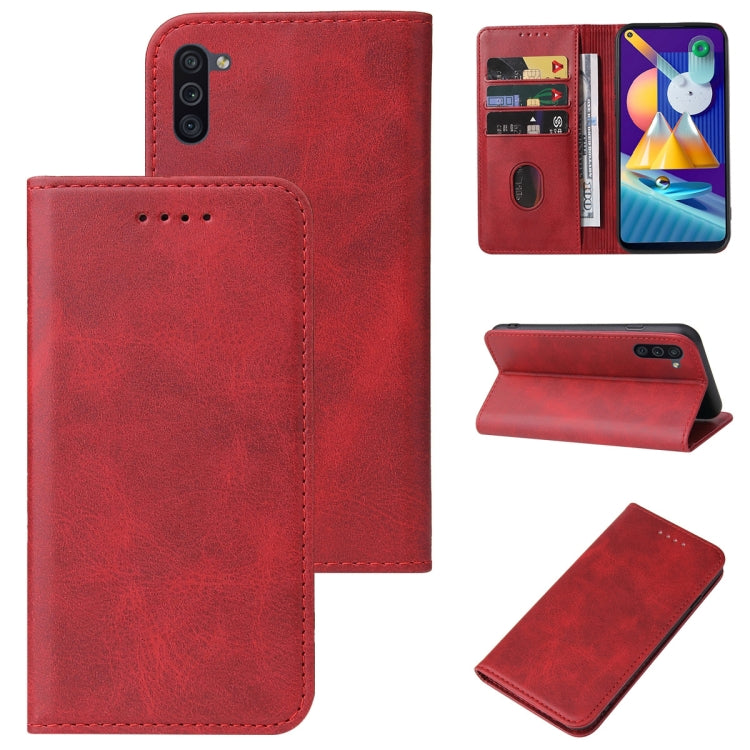 For Samsung Galaxy M11 Magnetic Closure Leather Phone Case
