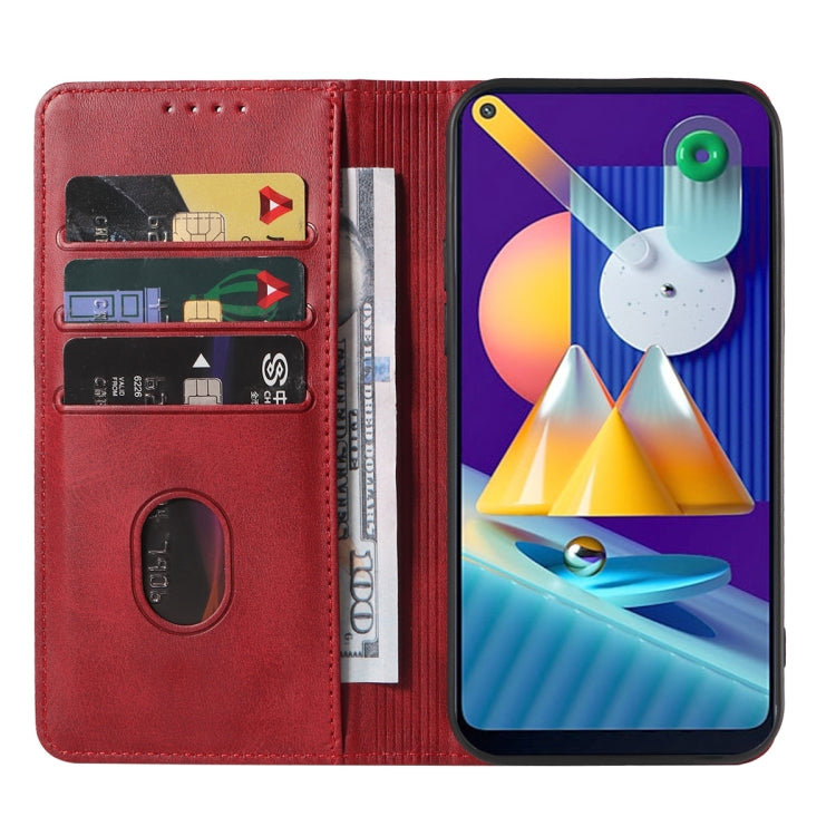 For Samsung Galaxy M11 Magnetic Closure Leather Phone Case