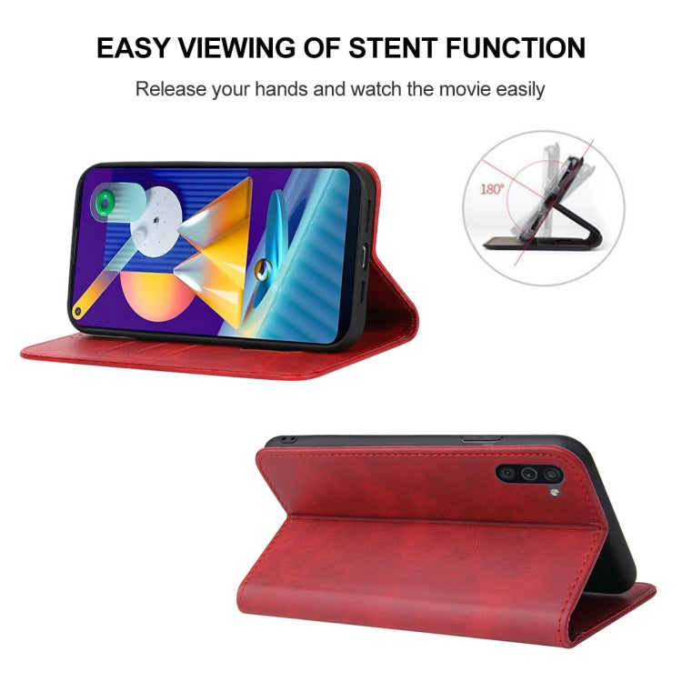 For Samsung Galaxy M11 Magnetic Closure Leather Phone Case
