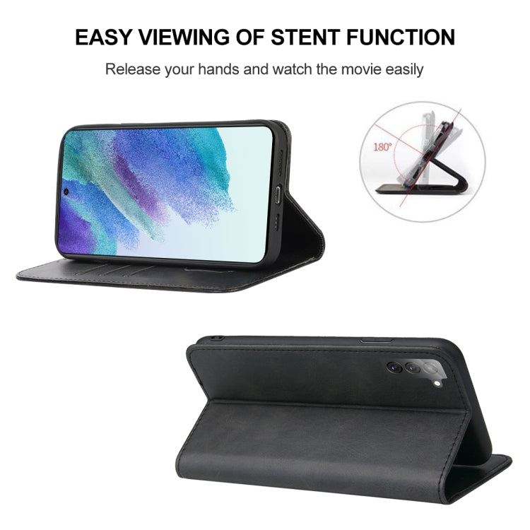 For Samsung Galaxy S21 FE 5G Magnetic Closure Leather Phone Case