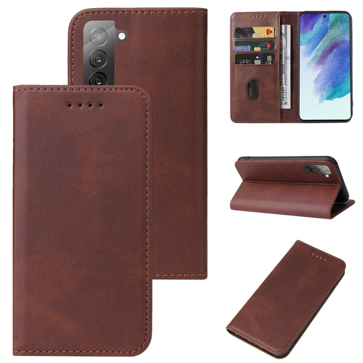 For Samsung Galaxy S21 FE 5G Magnetic Closure Leather Phone Case