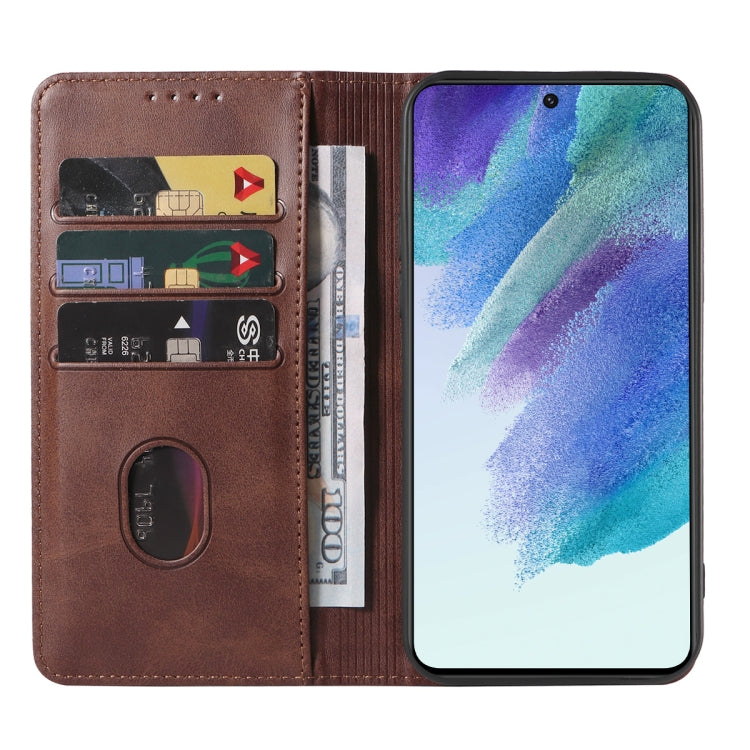 For Samsung Galaxy S21 FE 5G Magnetic Closure Leather Phone Case
