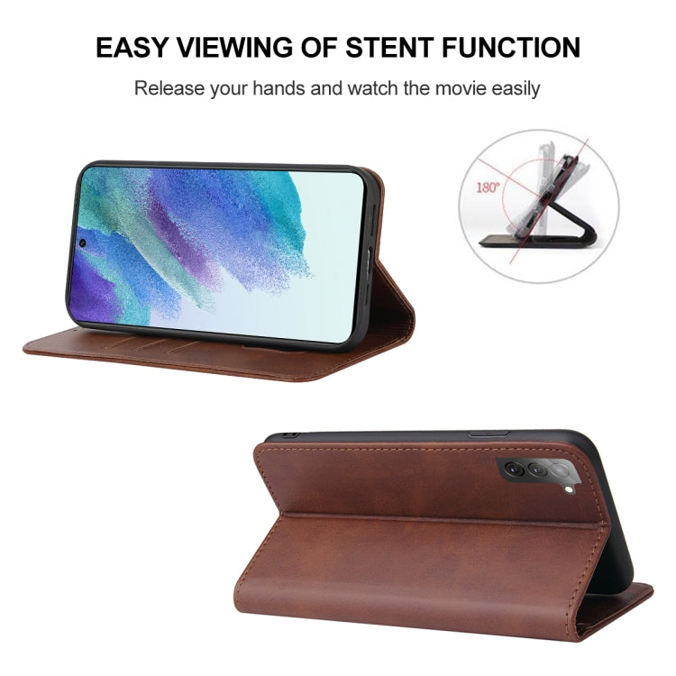 For Samsung Galaxy S21 FE 5G Magnetic Closure Leather Phone Case