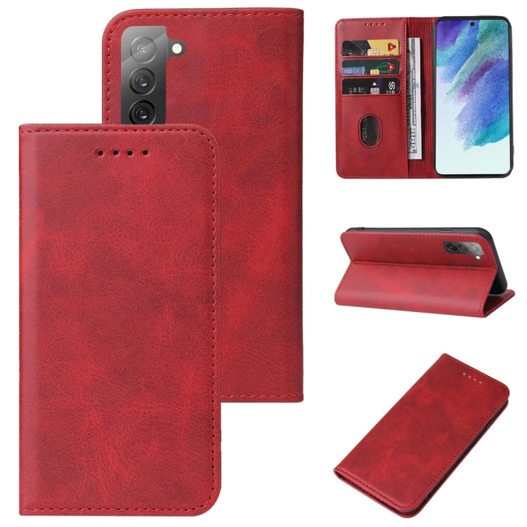 For Samsung Galaxy S21 FE 5G Magnetic Closure Leather Phone Case