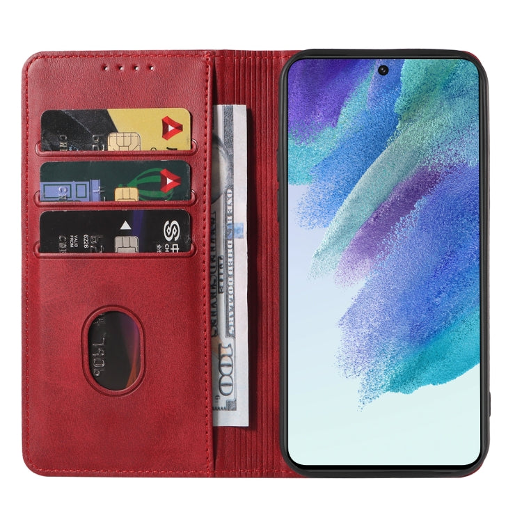 For Samsung Galaxy S21 FE 5G Magnetic Closure Leather Phone Case