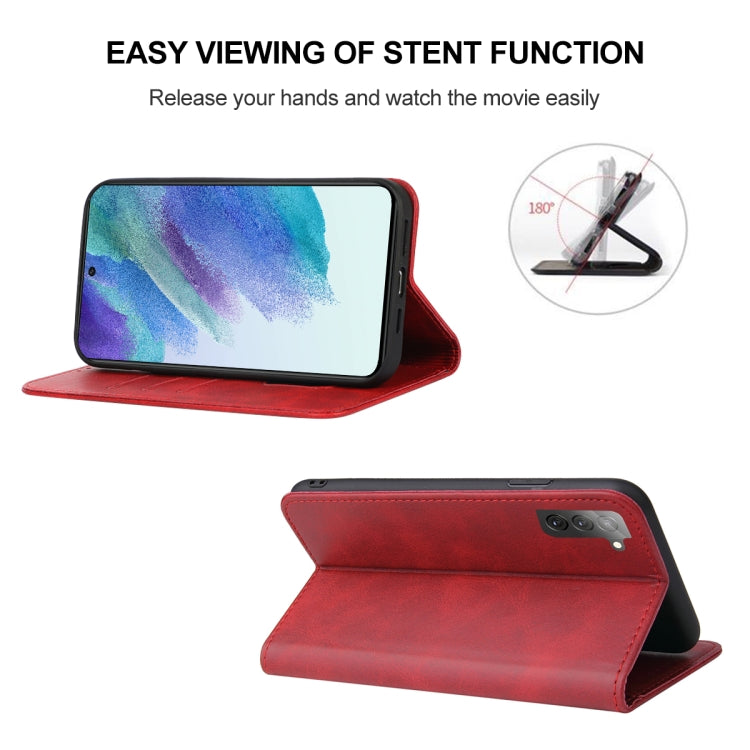 For Samsung Galaxy S21 FE 5G Magnetic Closure Leather Phone Case