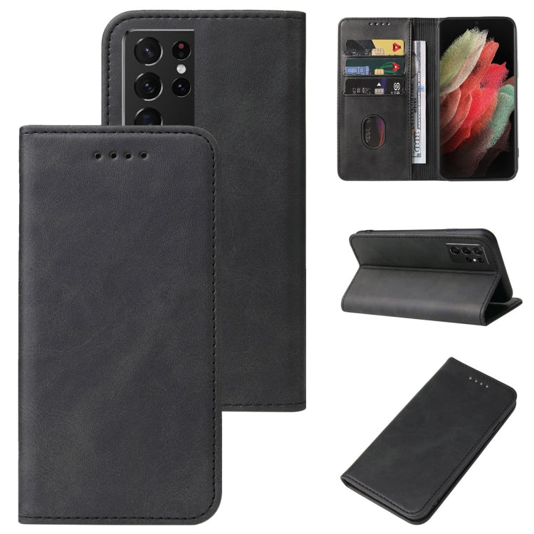 For Samsung Galaxy S21 Ultra 5G Magnetic Closure Leather Phone Case