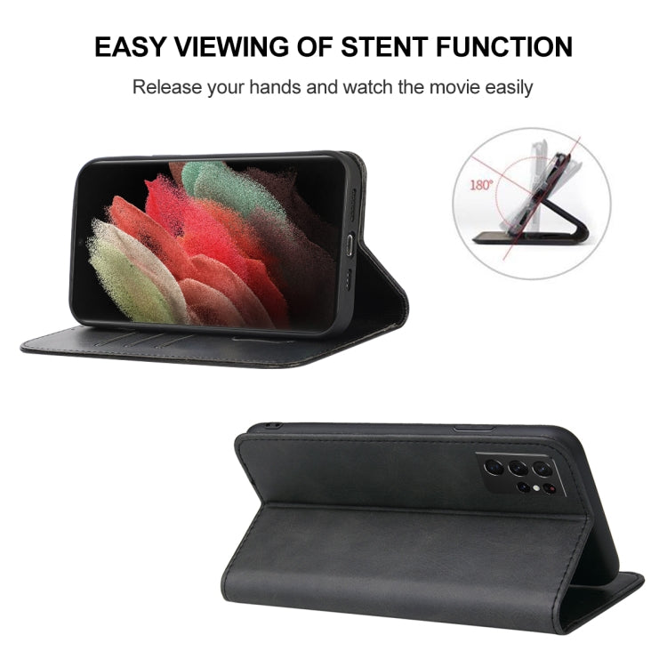 For Samsung Galaxy S21 Ultra 5G Magnetic Closure Leather Phone Case