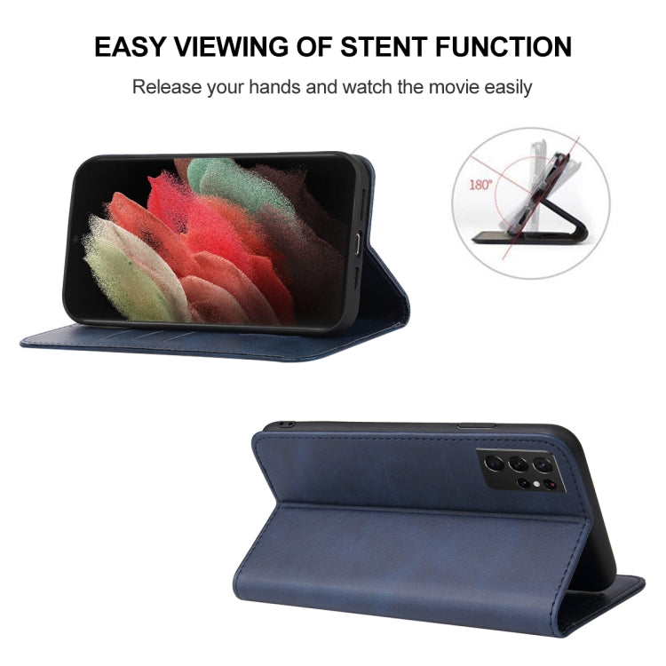 For Samsung Galaxy S21 Ultra 5G Magnetic Closure Leather Phone Case