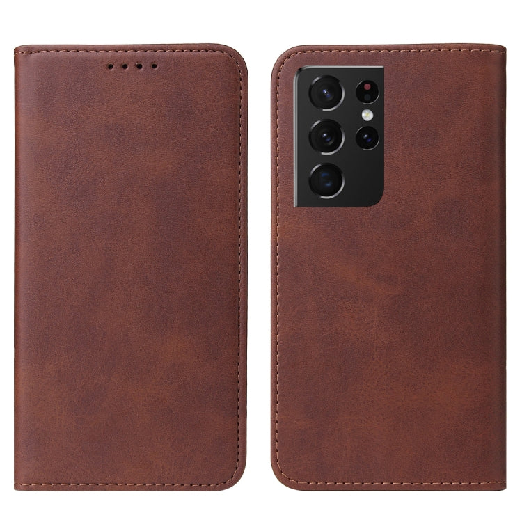 For Samsung Galaxy S21 Ultra 5G Magnetic Closure Leather Phone Case
