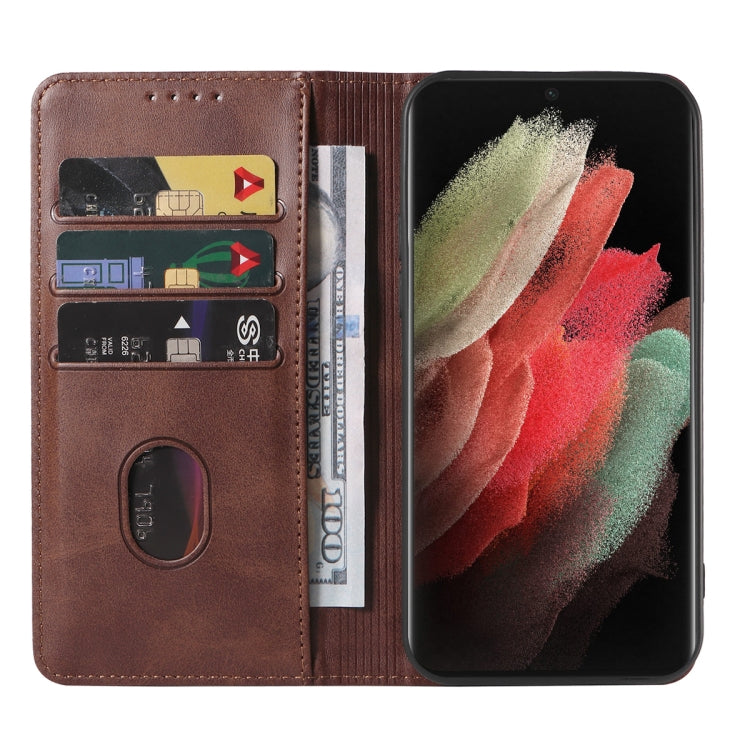 For Samsung Galaxy S21 Ultra 5G Magnetic Closure Leather Phone Case