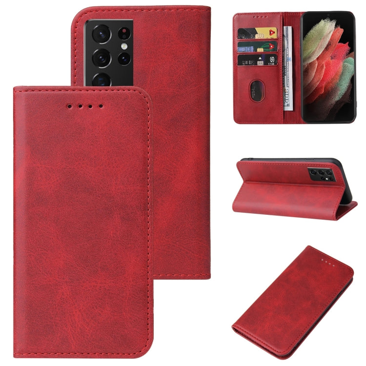 For Samsung Galaxy S21 Ultra 5G Magnetic Closure Leather Phone Case