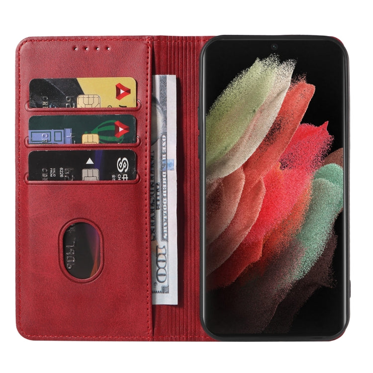 For Samsung Galaxy S21 Ultra 5G Magnetic Closure Leather Phone Case