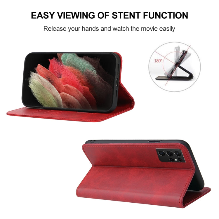 For Samsung Galaxy S21 Ultra 5G Magnetic Closure Leather Phone Case