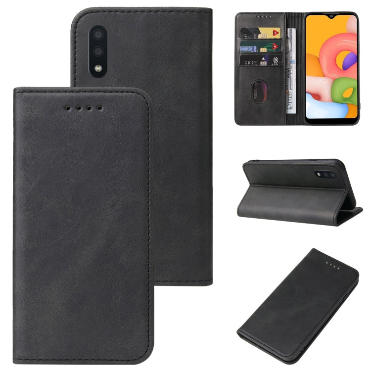 For Samsung Galaxy A01 Magnetic Closure Leather Phone Case