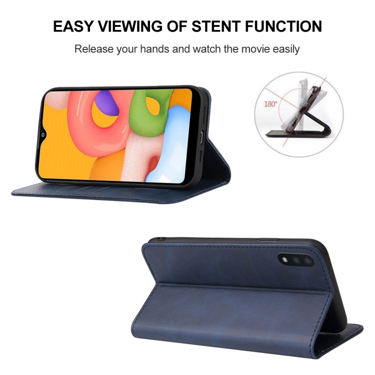 For Samsung Galaxy A01 Magnetic Closure Leather Phone Case