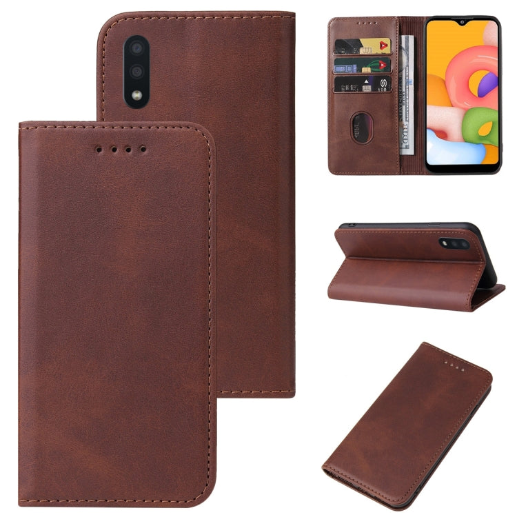 For Samsung Galaxy A01 Magnetic Closure Leather Phone Case
