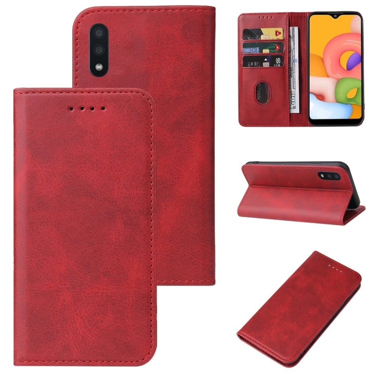 For Samsung Galaxy A01 Magnetic Closure Leather Phone Case
